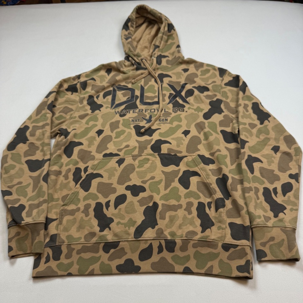 Dux Waterfowl Co Mens XL Camo Hoodie NXT GEN Duck Camouflage Pullover Sweatshirt